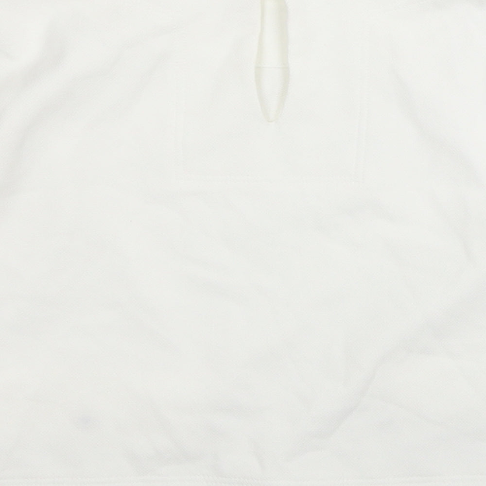 Zara Womens White Polyester Basic Blouse Size XS Round Neck - Faux Pockets