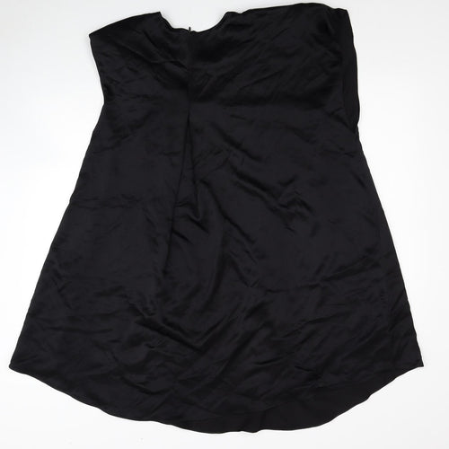 Zara Womens Black Viscose Shift Size M Round Neck Zip