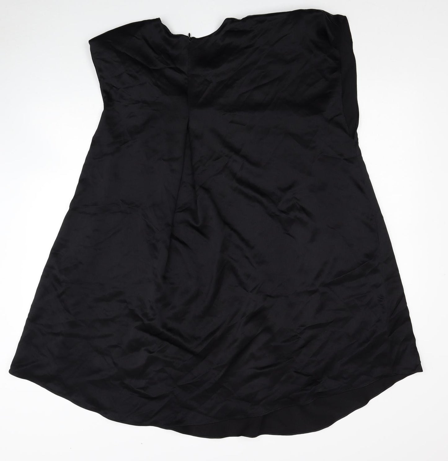 Zara Womens Black Viscose Shift Size M Round Neck Zip