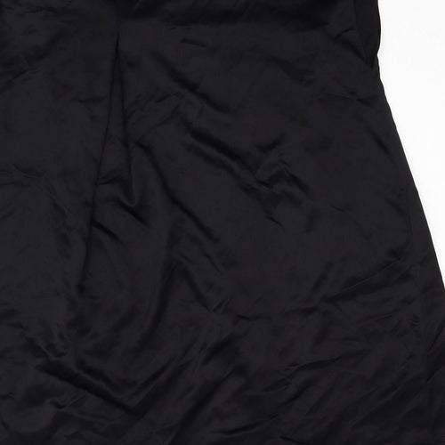 Zara Womens Black Viscose Shift Size M Round Neck Zip
