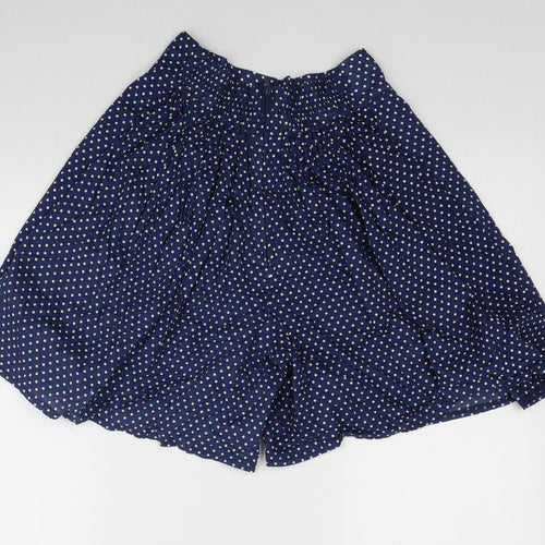 POP Womens Blue Polka Dot Cotton Culotte Shorts Size 26 in Regular Zip