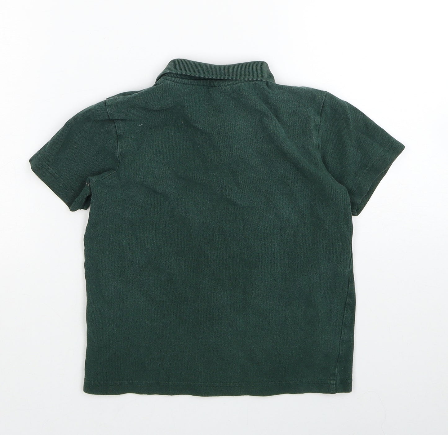 TU Boys Green Cotton Basic Polo Size 5 Years Round Neck Pullover