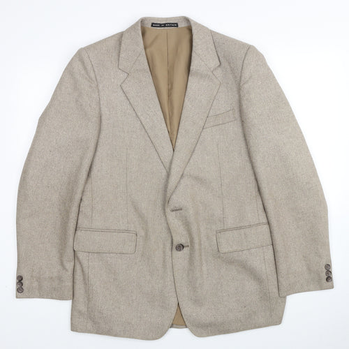 Grendale Mens Beige Wool Jacket Blazer Size 36