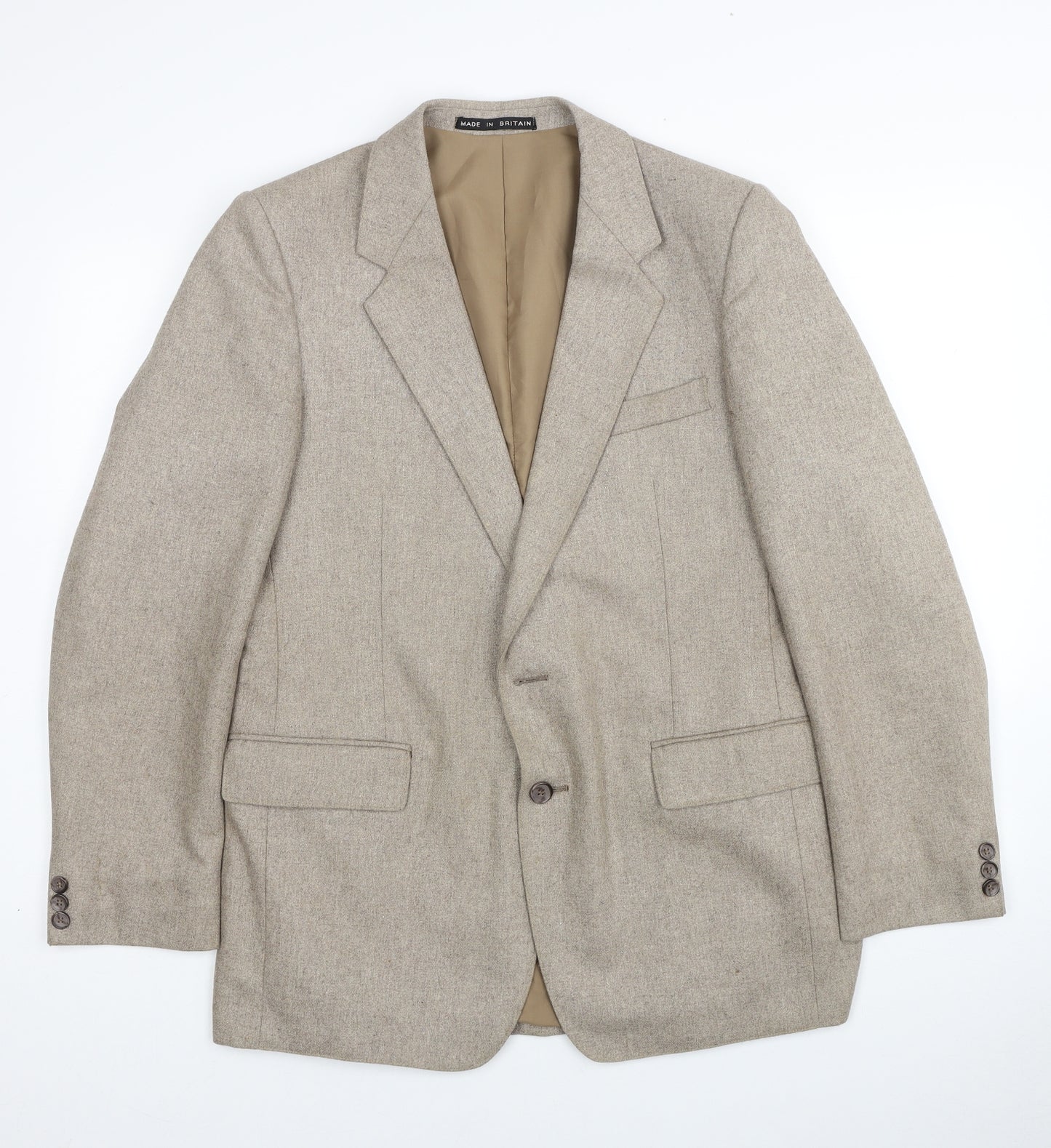Grendale Mens Beige Wool Jacket Blazer Size 36
