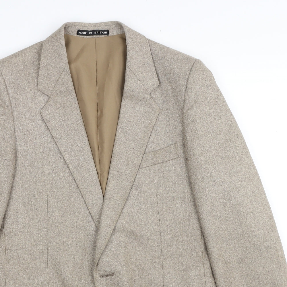 Grendale Mens Beige Wool Jacket Blazer Size 36