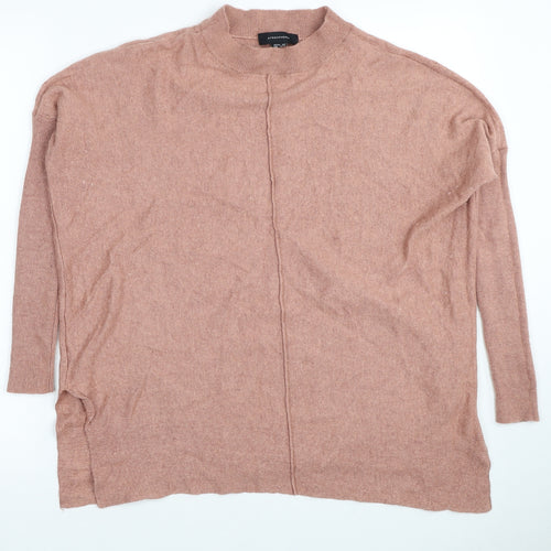 Atmosphere Womens Beige Mock Neck Viscose Pullover Jumper Size 6