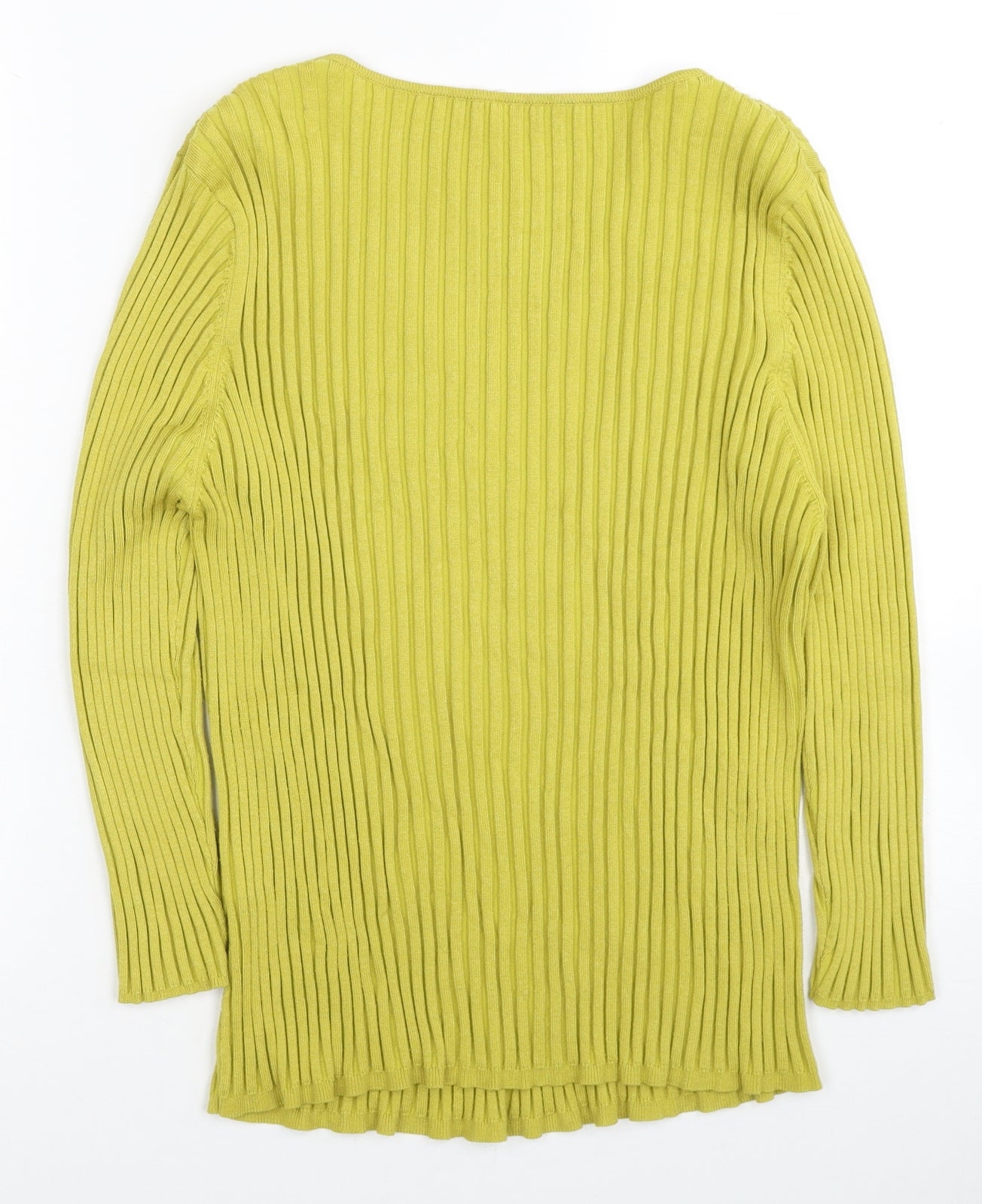 Preworn Womens Green V-Neck Viscose Pullover Jumper Size XL