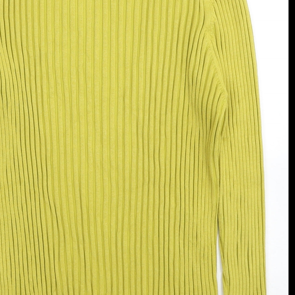 Preworn Womens Green V-Neck Viscose Pullover Jumper Size XL