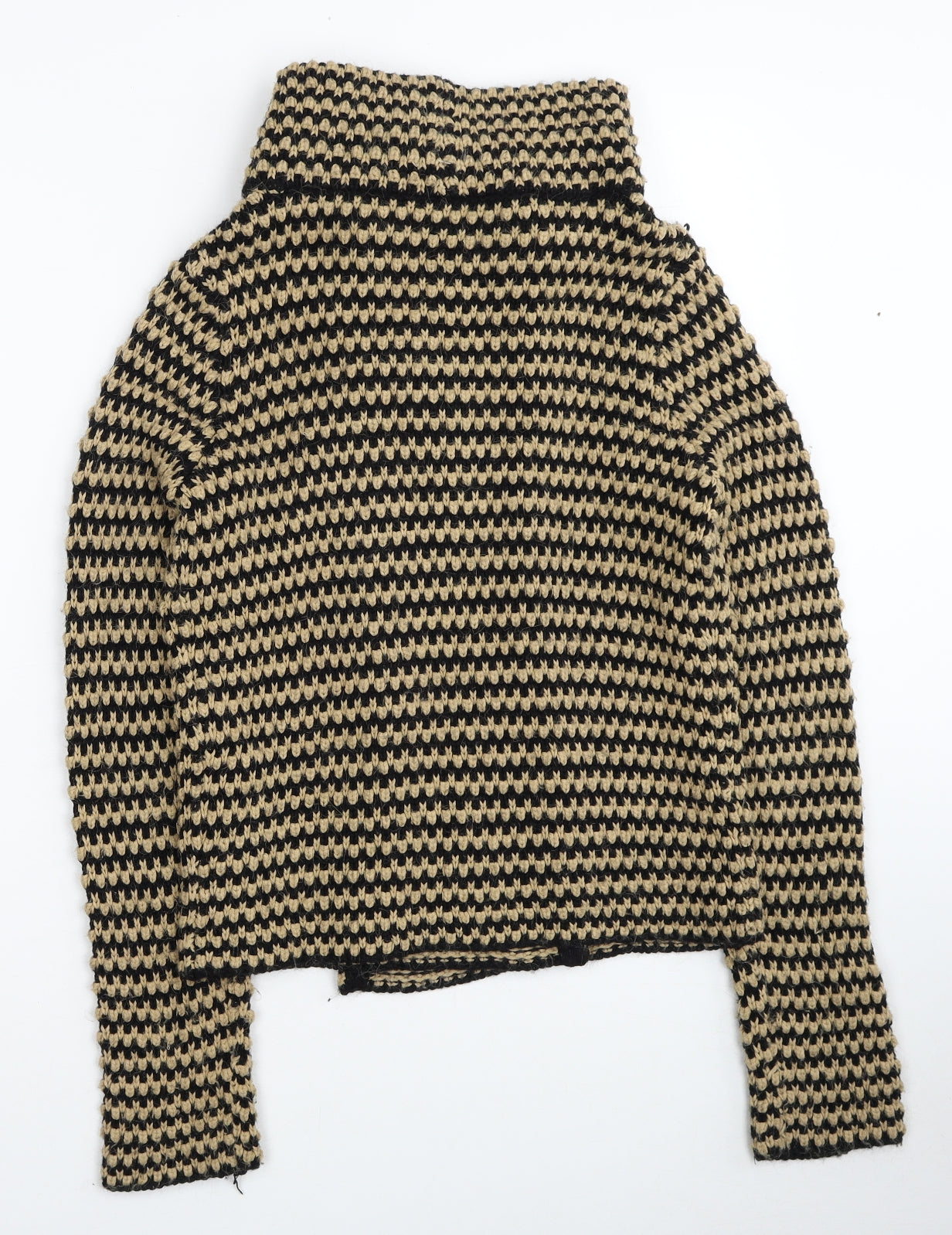 Topshop Womens Black Geometric Jacket Coatigan Size 10 Button