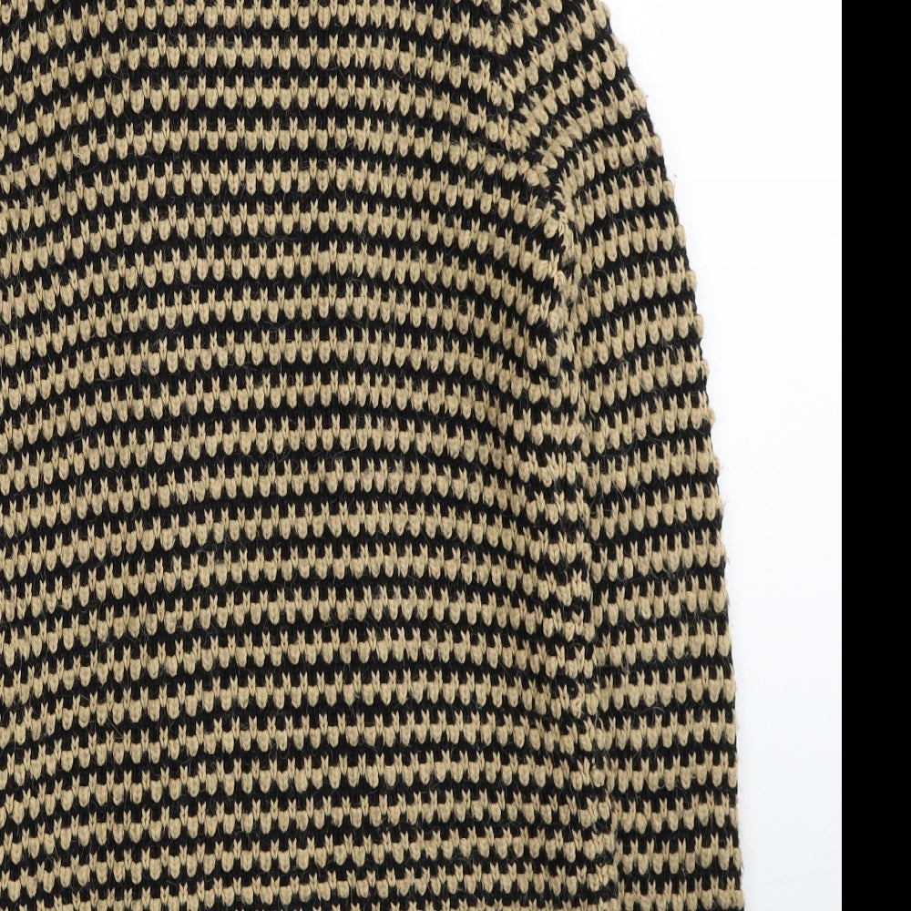 Topshop Womens Black Geometric Jacket Coatigan Size 10 Button