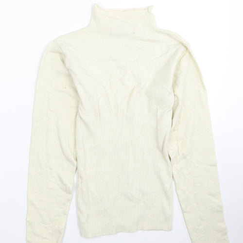 Missguided Womens Ivory High Neck Viscose Pullover Jumper Size 10 - Size 10-12