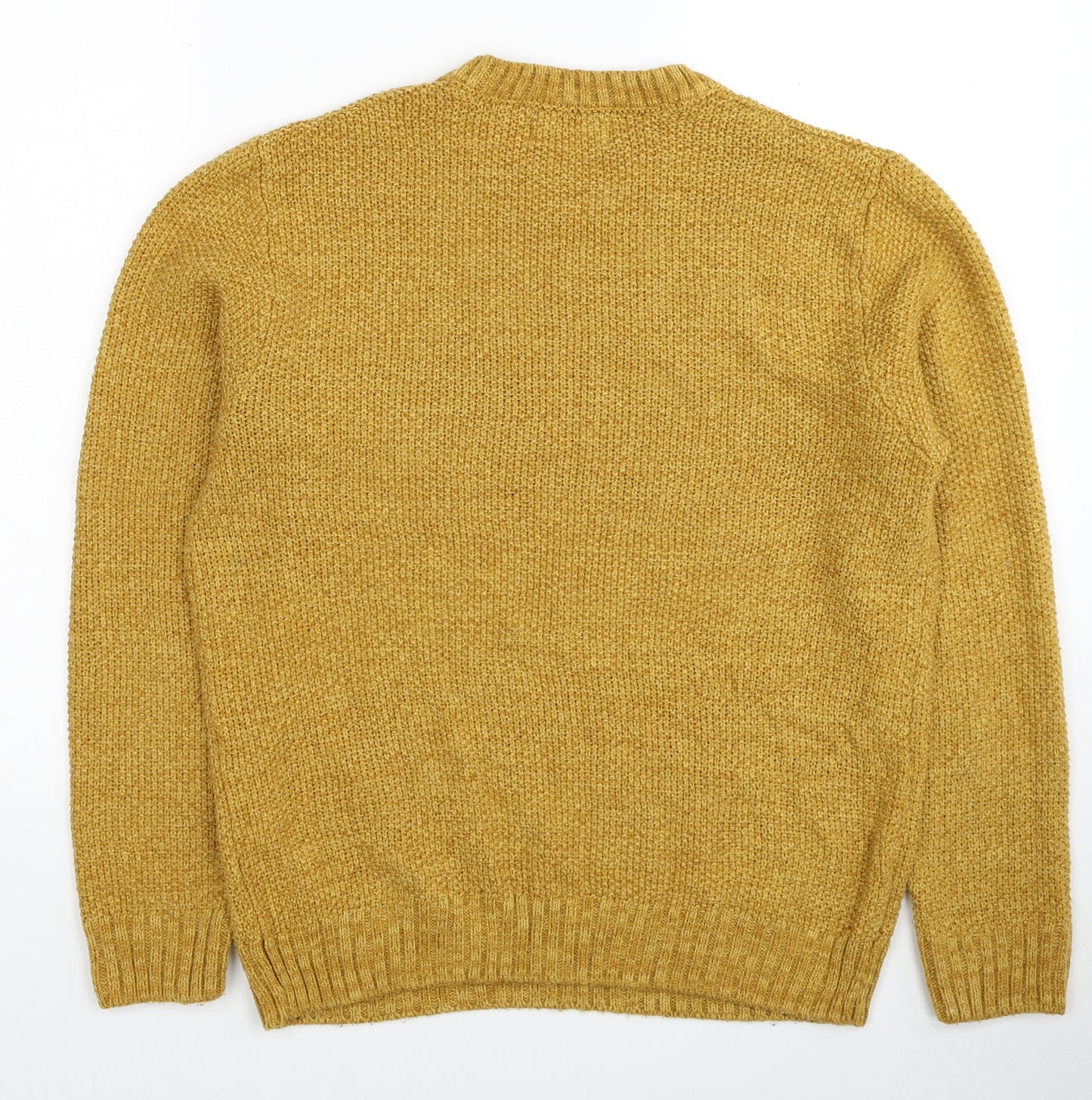 Primark Mens Yellow Round Neck Cotton Pullover Jumper Size S