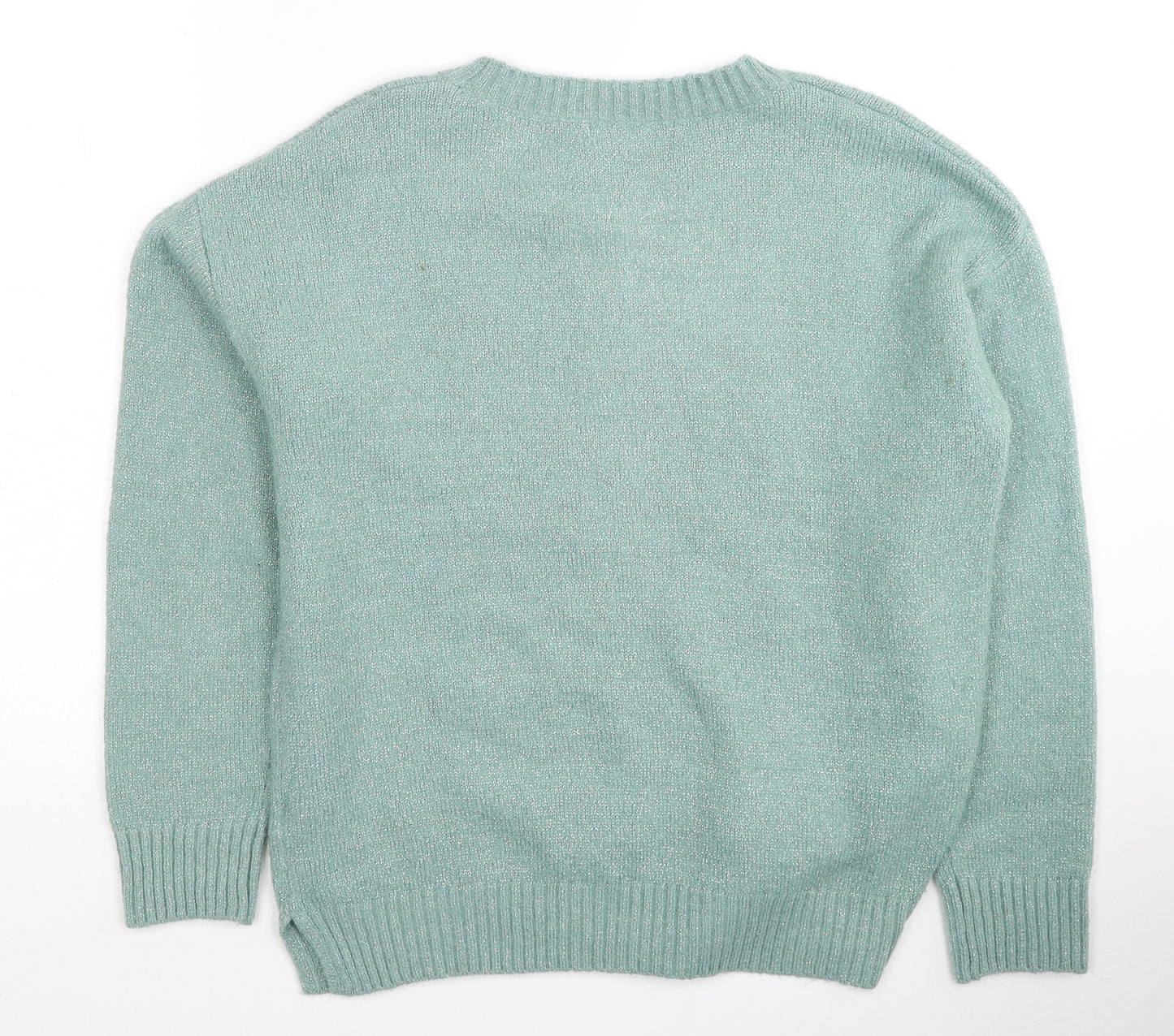 NEXT Womens Blue Round Neck Acrylic Pullover Jumper Size 12