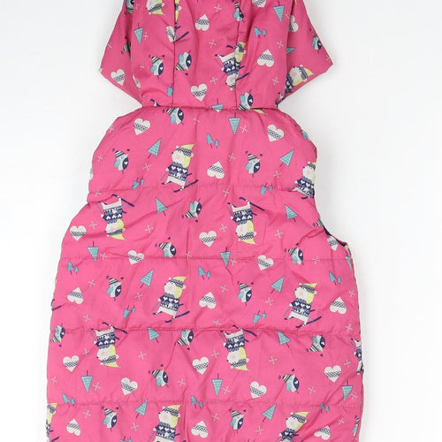 TU Girls Pink Geometric Gilet Poncho Size 2-3 Years Zip