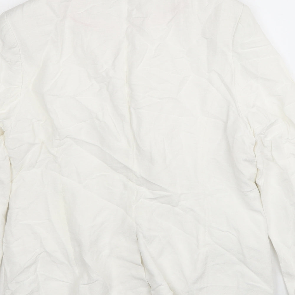Papaya Womens White Jacket Blazer Size 14 Button