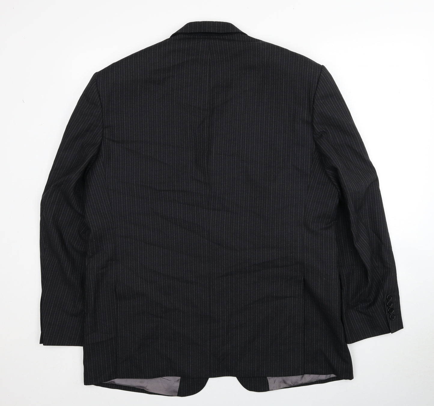Marks and Spencer Mens Black Striped Wool Jacket Blazer Size 44