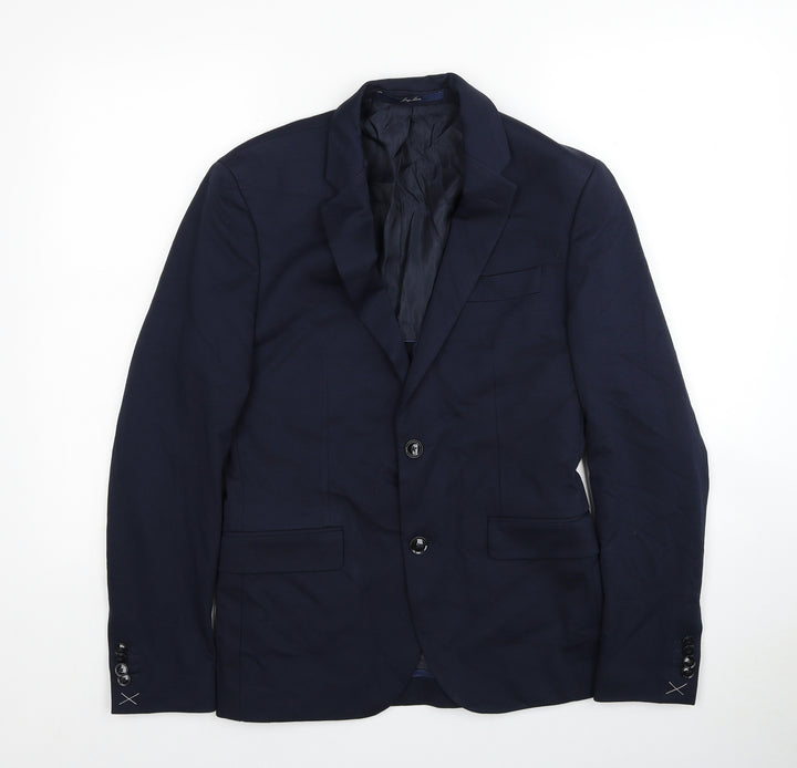 Mango Mens Blue Viscose Jacket Blazer Size 36