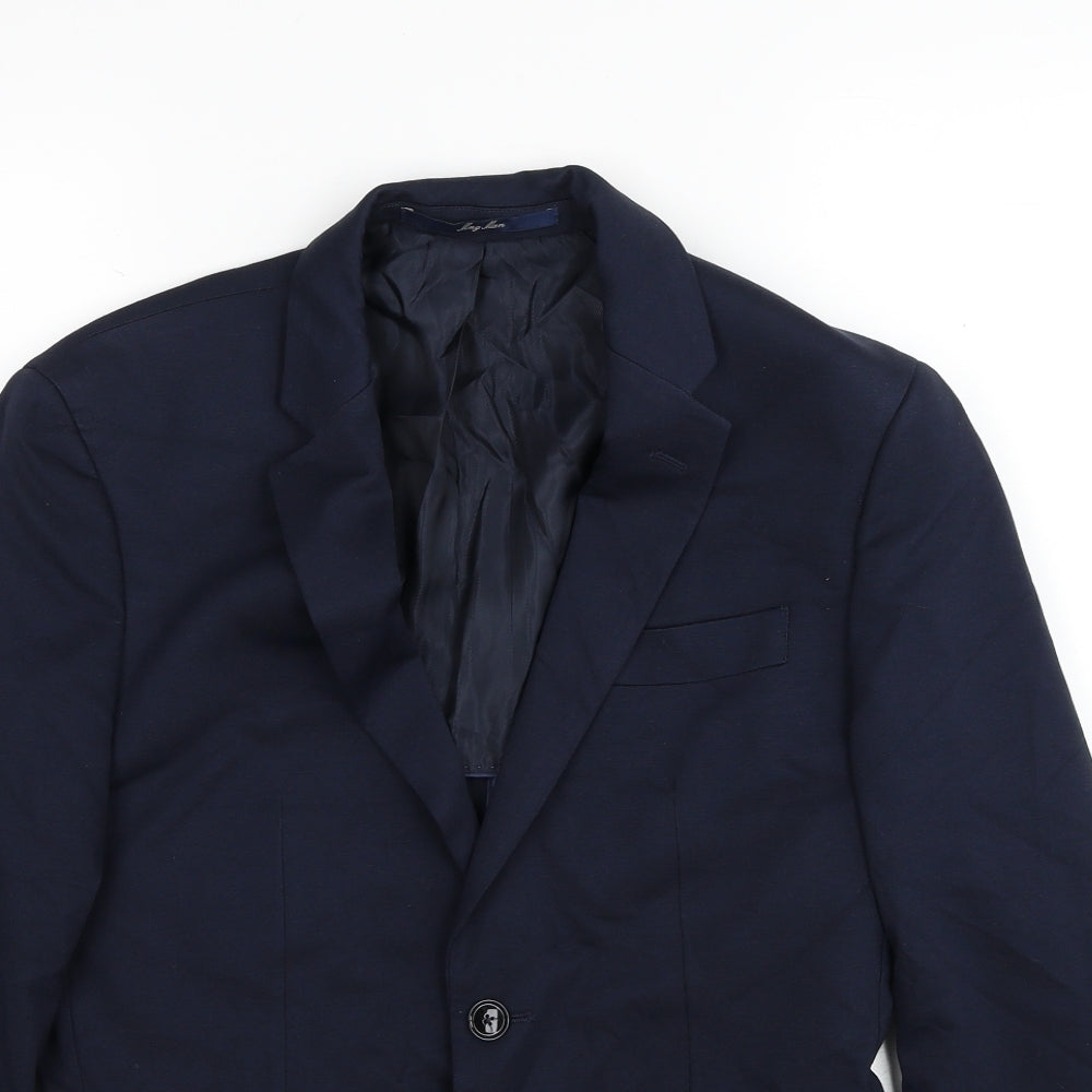 Mango Mens Blue Viscose Jacket Blazer Size 36
