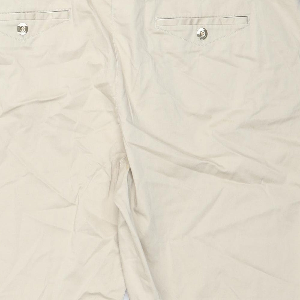 Marks and Spencer Womens Beige Cotton Bermuda Shorts Size 22 Regular Zip