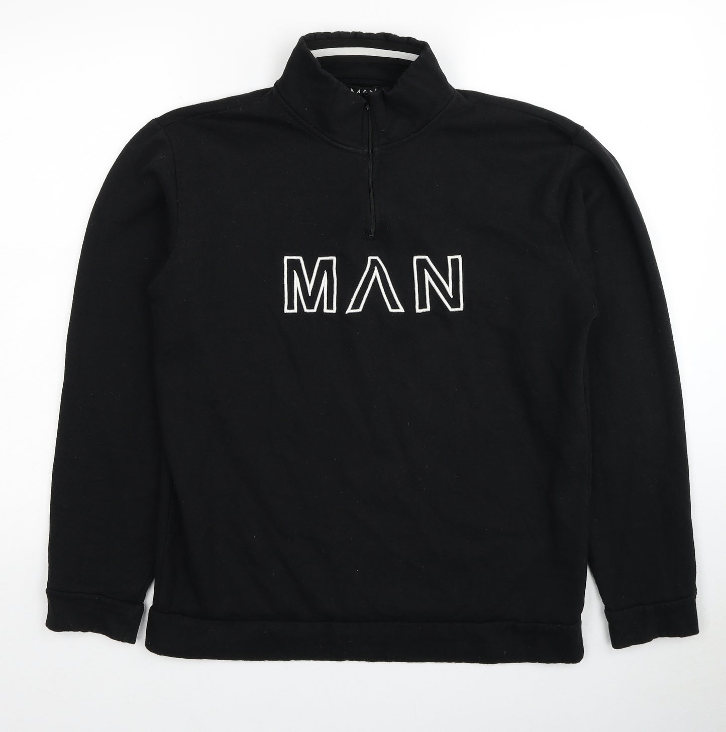 Boohoo Mens Black Cotton Pullover Sweatshirt Size M - MAN
