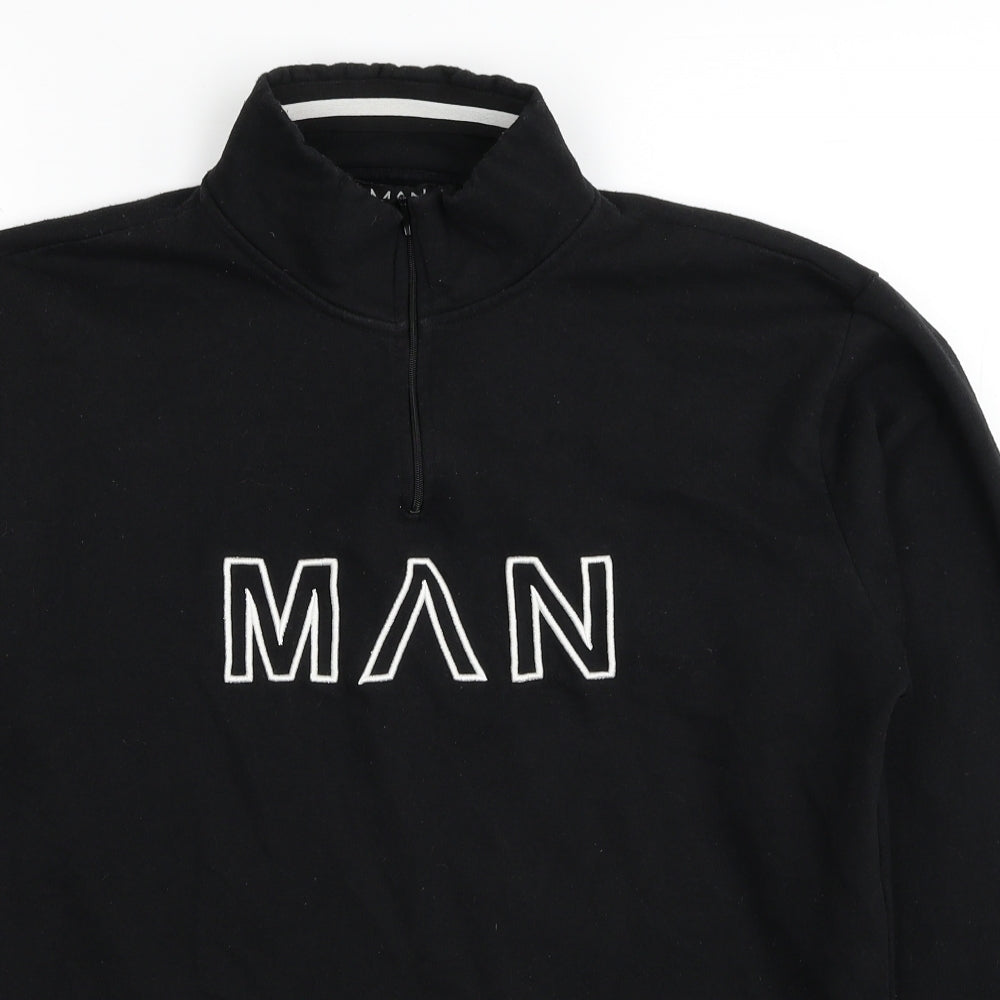 Boohoo Mens Black Cotton Pullover Sweatshirt Size M - MAN