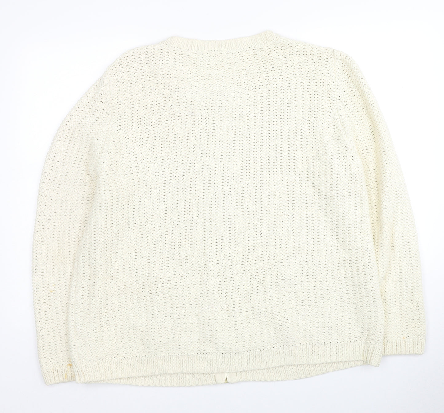 Marks and Spencer Womens White Jacket Coatigan Size 22 Zip