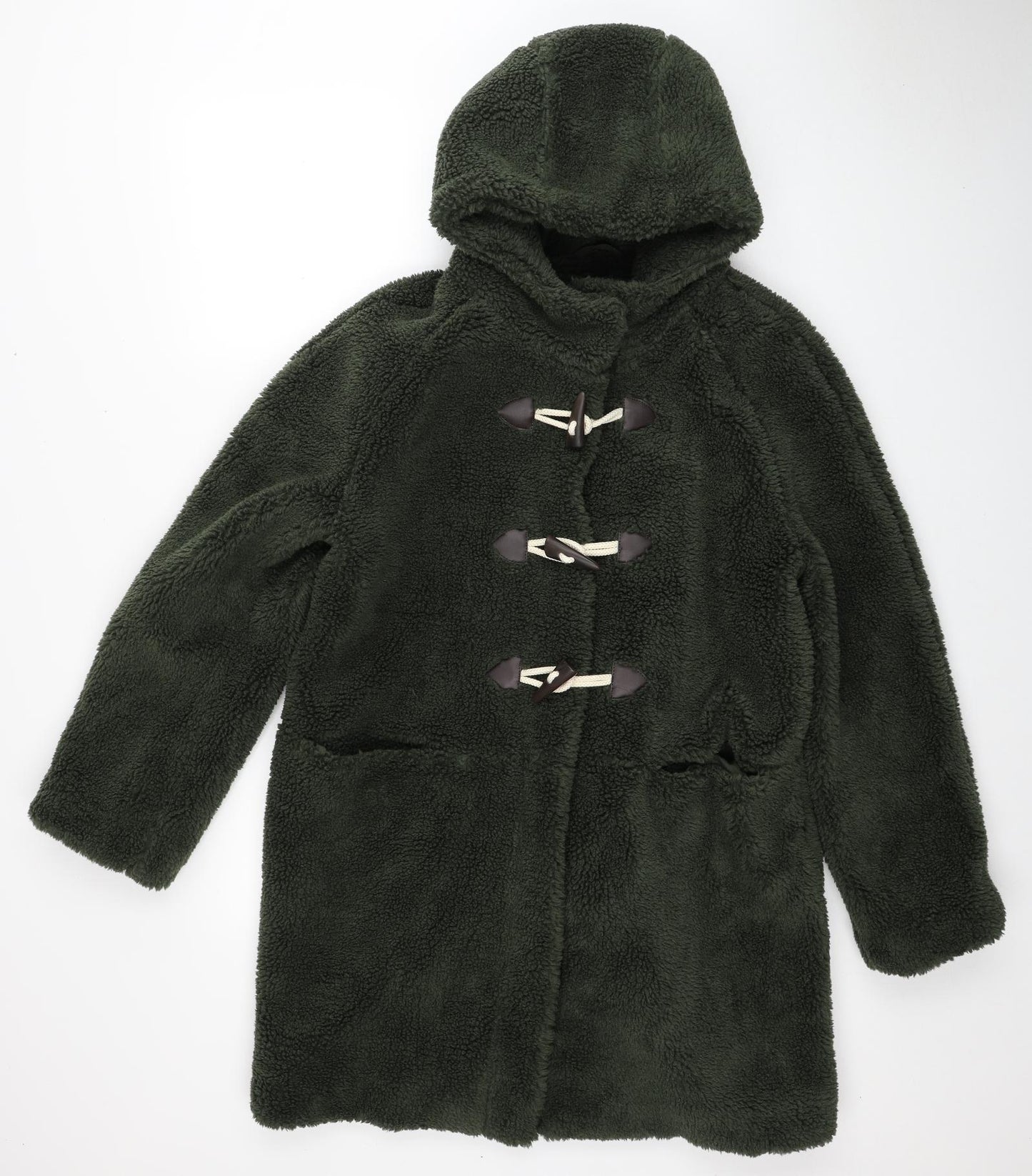 Marks and Spencer Womens Green Overcoat Coat Size 12 Zip