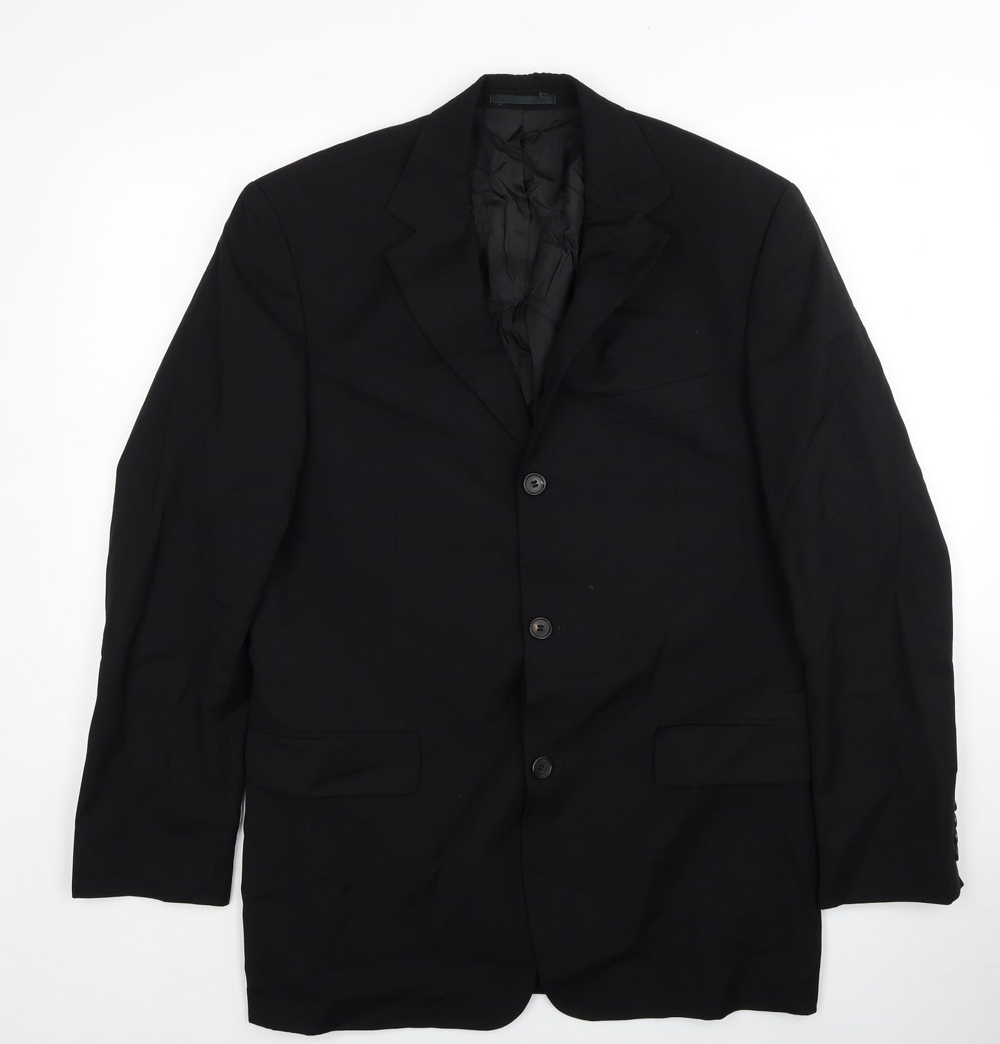 HUGO BOSS Mens Black Polyester Jacket Blazer Size 40