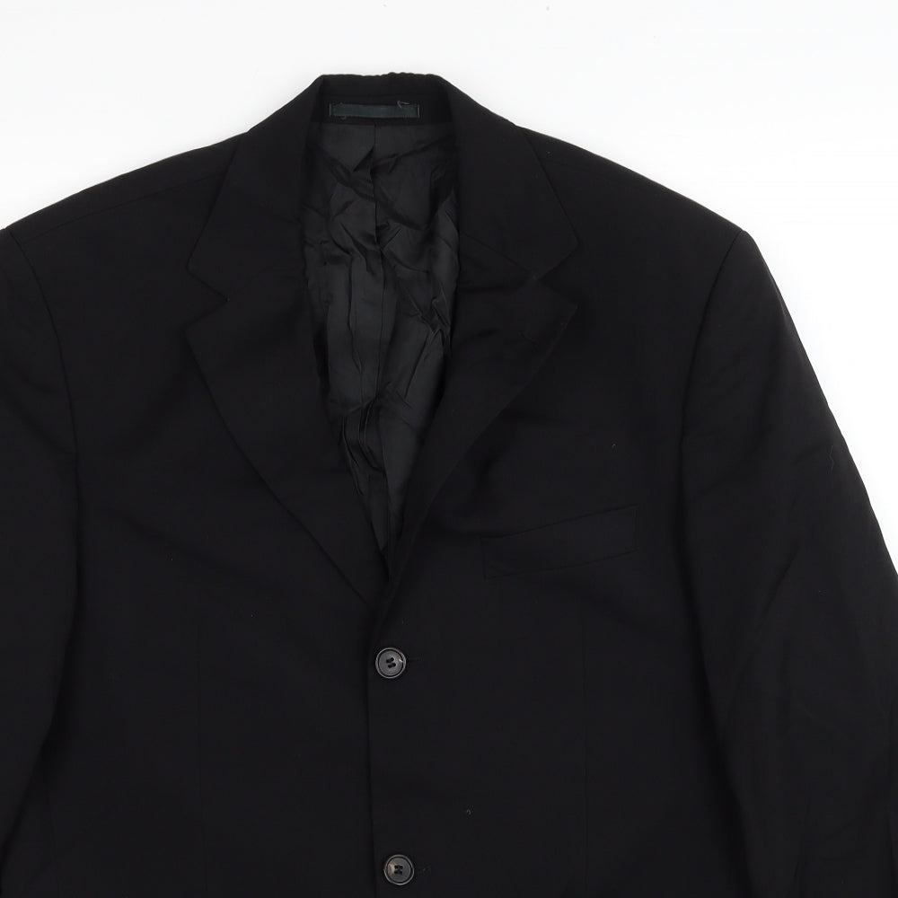 HUGO BOSS Mens Black Polyester Jacket Blazer Size 40