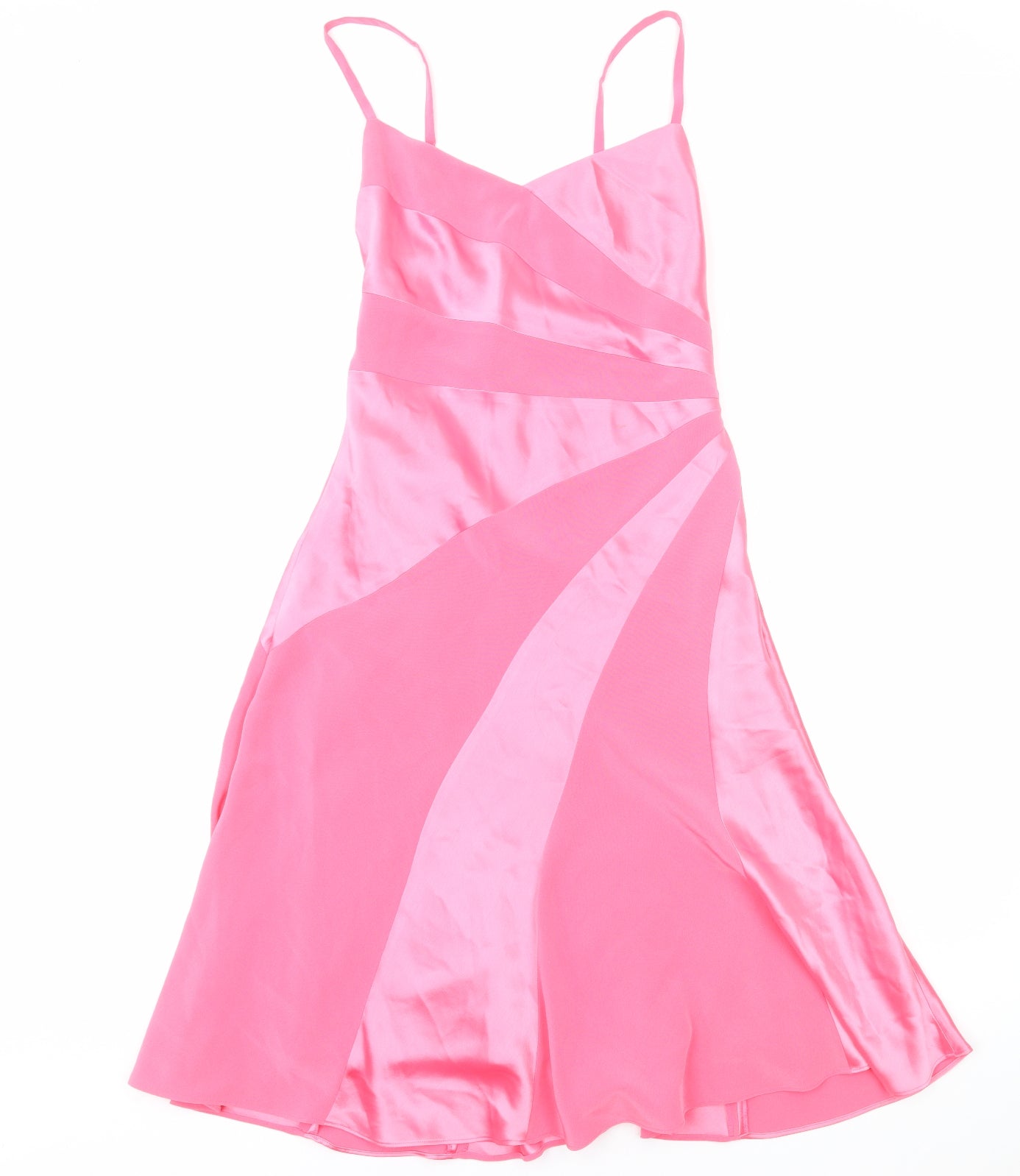 Autograph Womens Pink Geometric Polyester Slip Dress Size 10 V-Neck Pullover