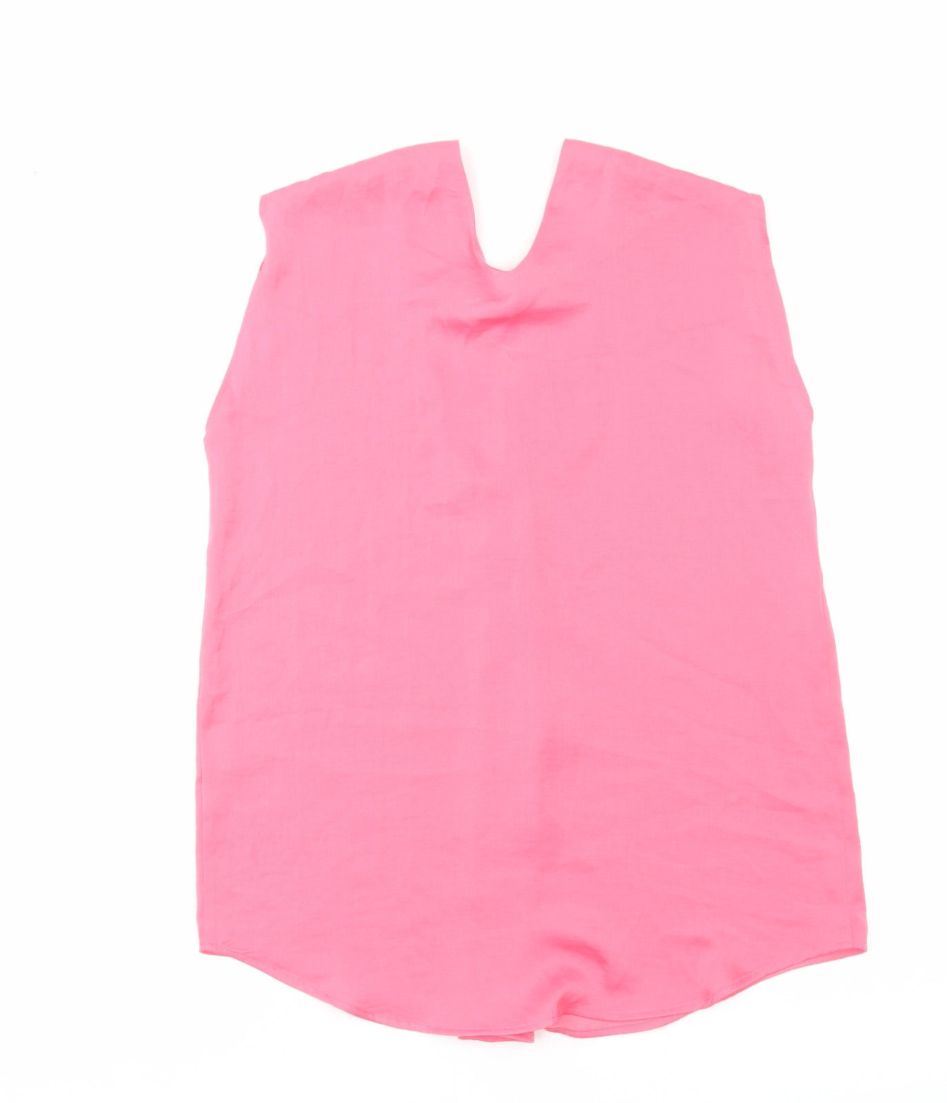 Marks and Spencer Womens Pink Polyester Basic Blouse Size 6 V-Neck