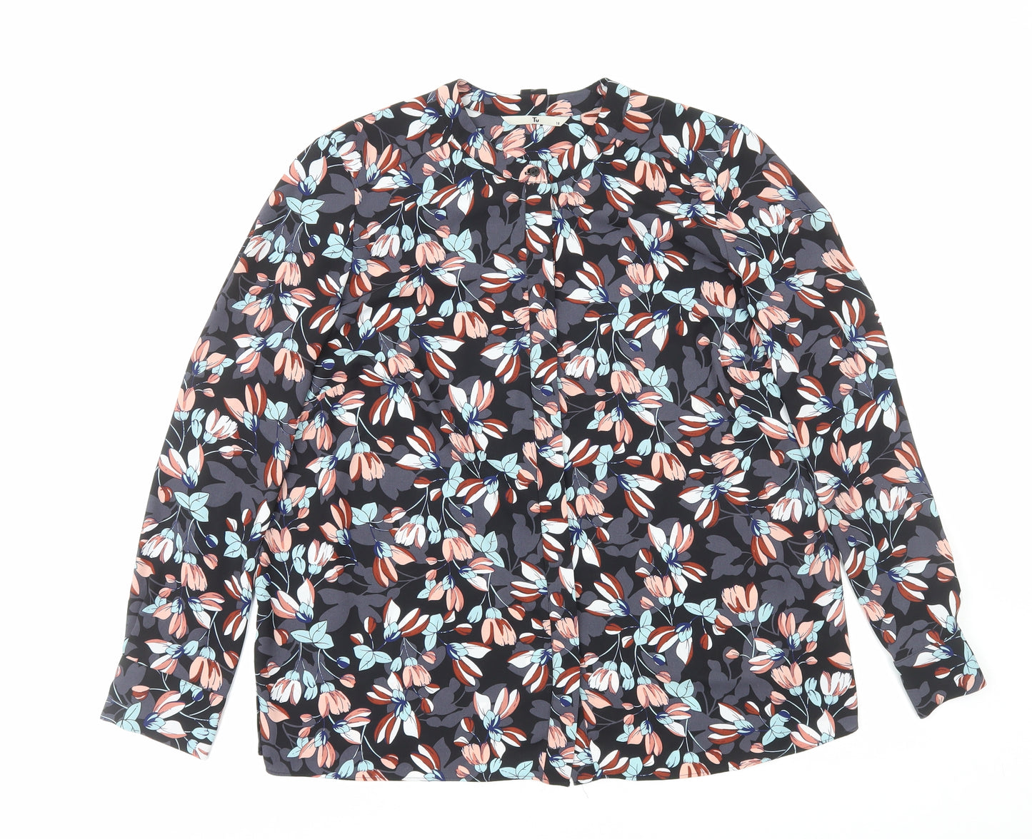 TU Womens Multicoloured Floral Polyester Basic Blouse Size 18 Round Neck