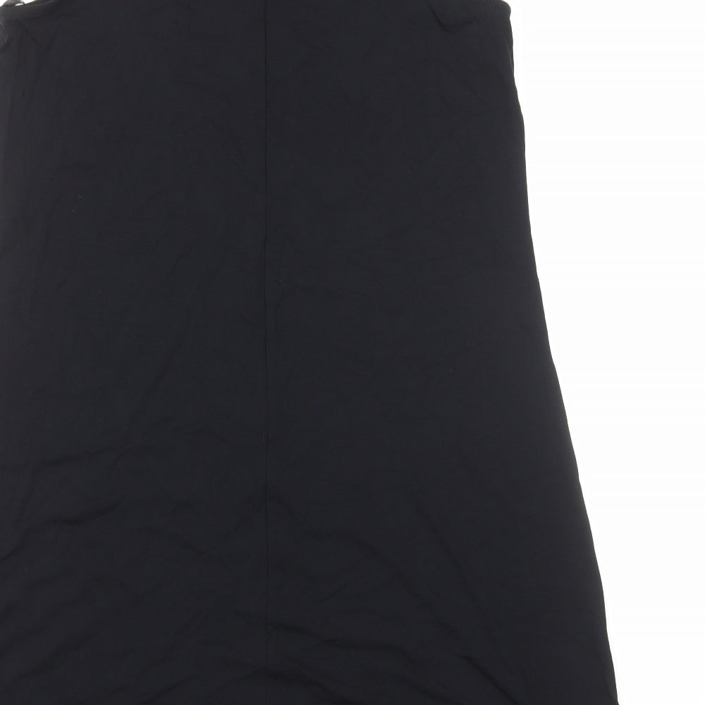 Marks and Spencer Womens Black Viscose Tank Dress Size 12 Boat Neck Pullover