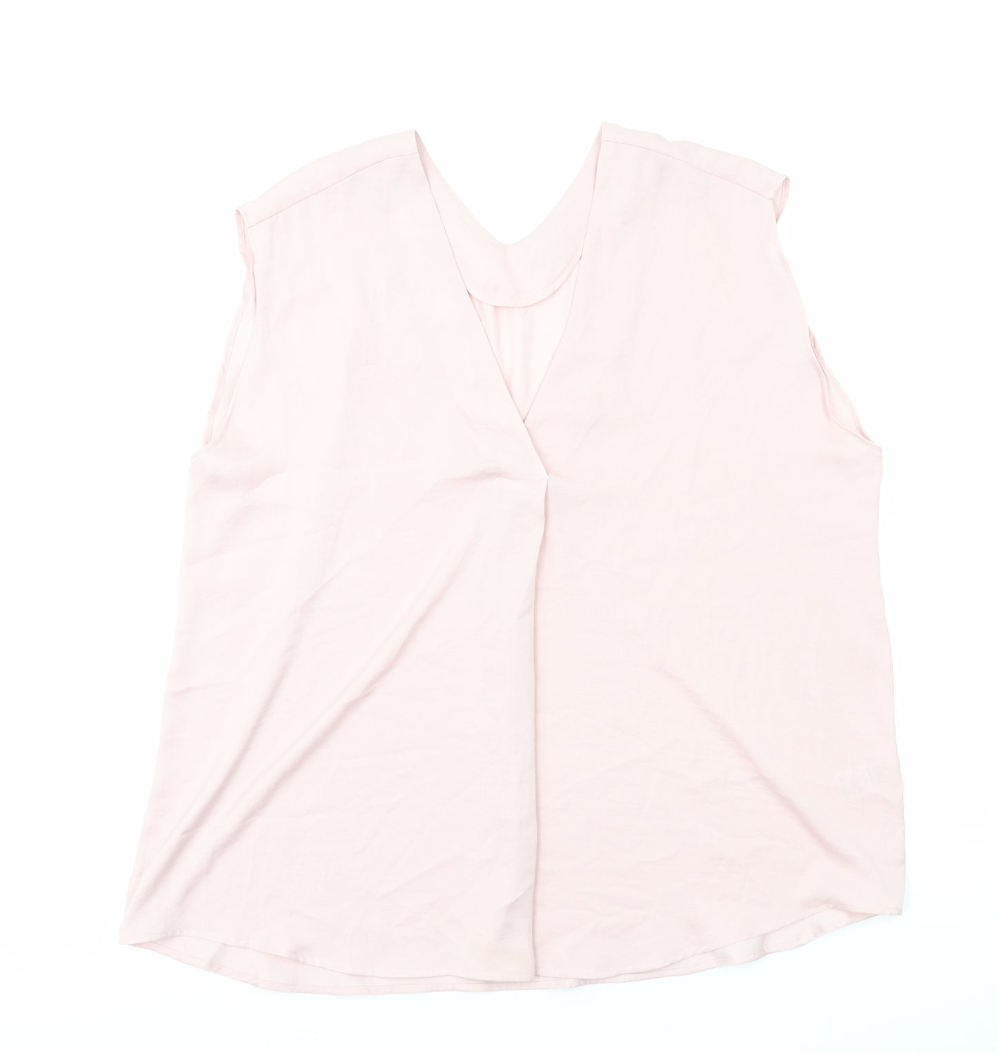 Marks and Spencer Womens Pink Polyester Basic Tank Size 18 V-Neck