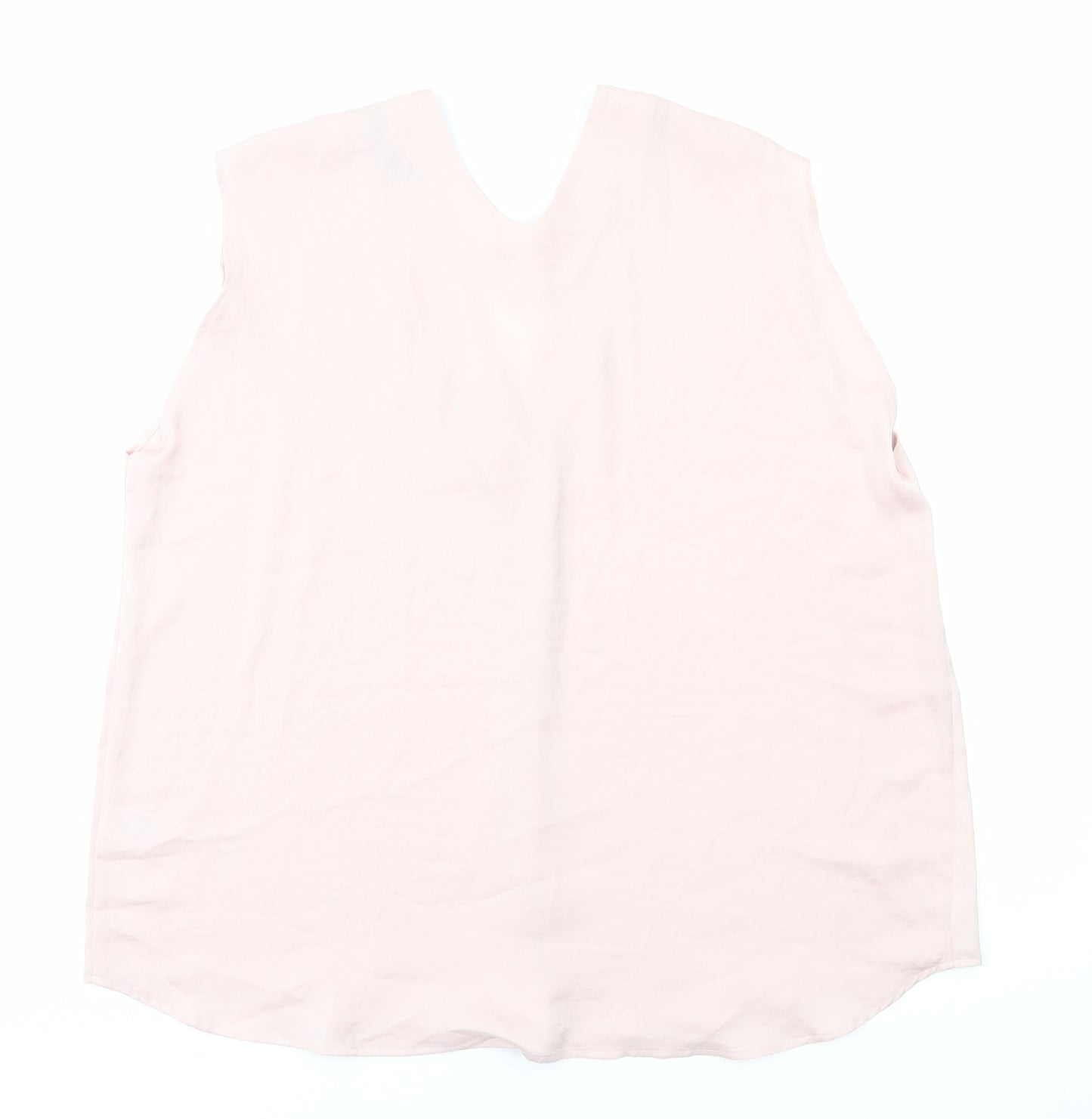 Marks and Spencer Womens Pink Polyester Basic Tank Size 18 V-Neck