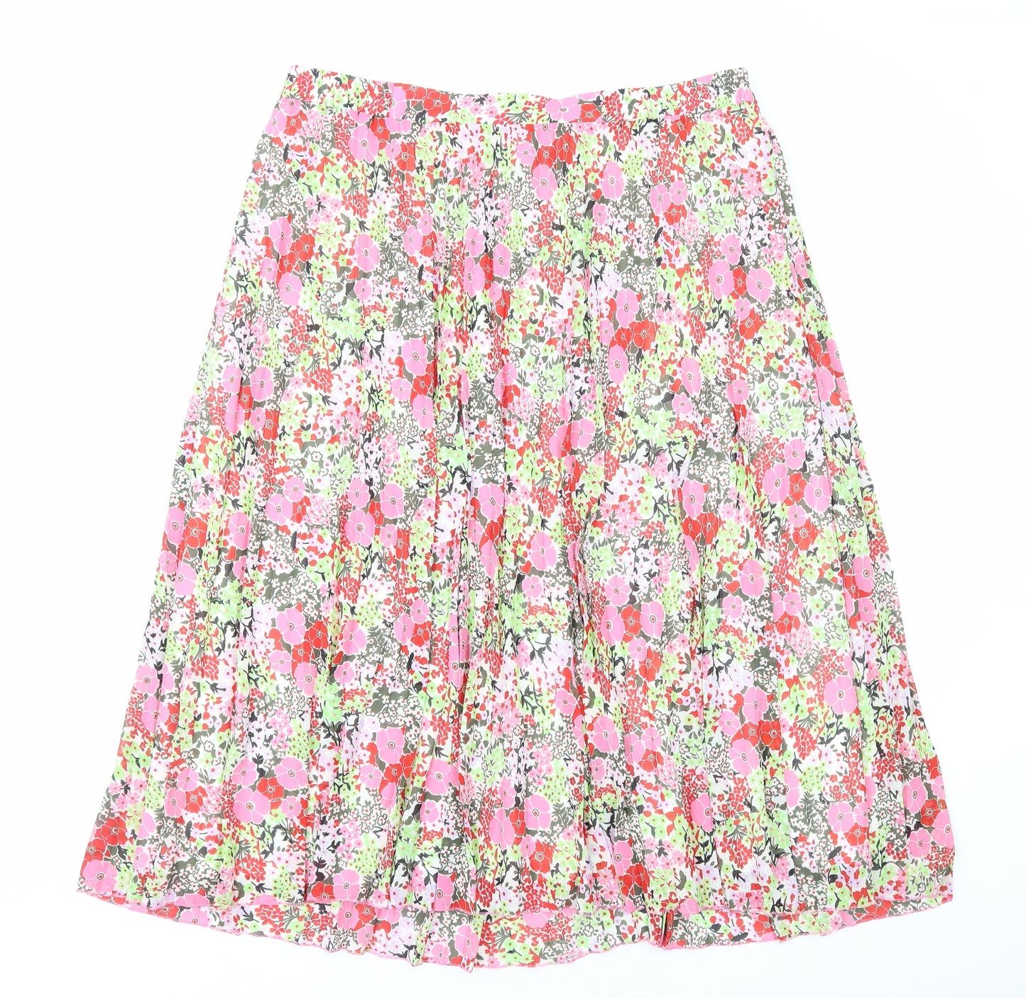 Marks and Spencer Womens Multicoloured Floral Polyester A-Line Skirt Size 20