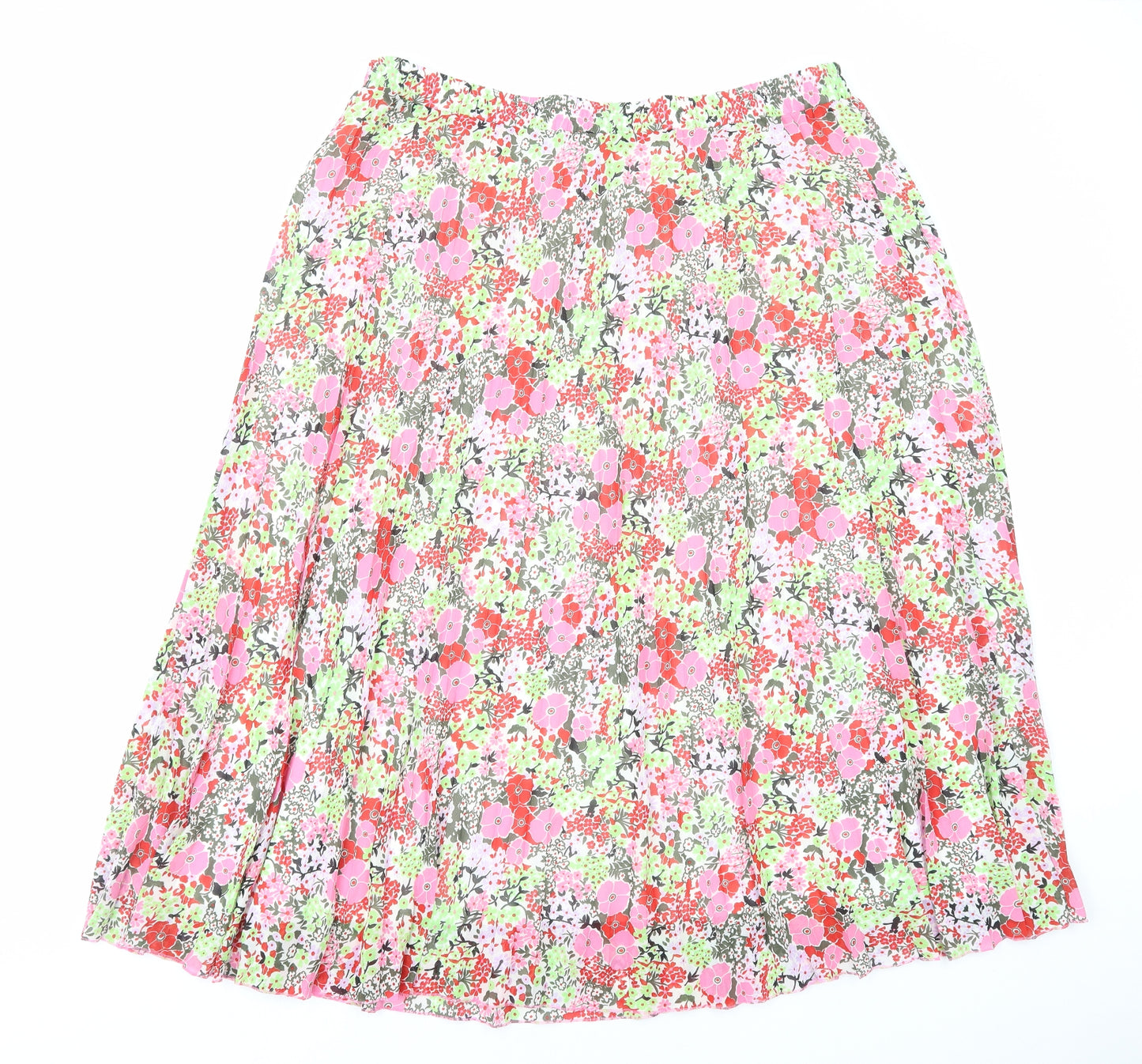 Marks and Spencer Womens Multicoloured Floral Polyester A-Line Skirt Size 20