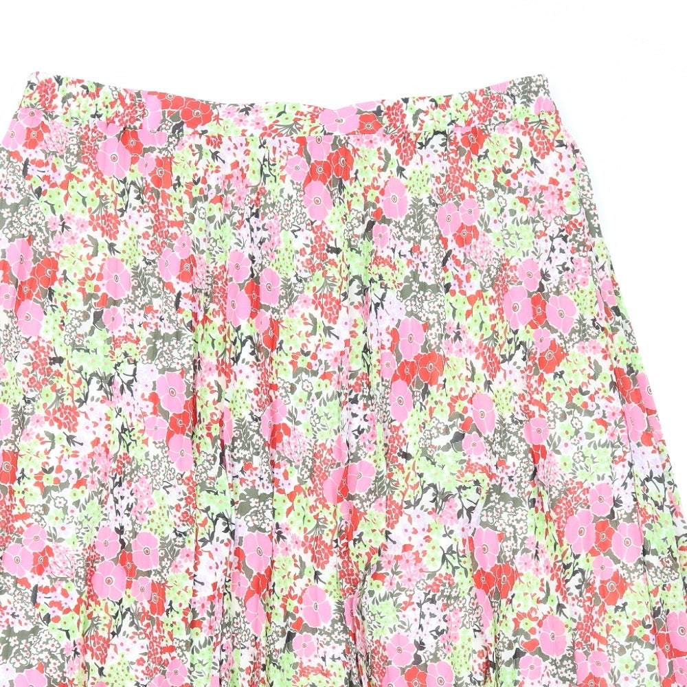 Marks and Spencer Womens Multicoloured Floral Polyester A-Line Skirt Size 20