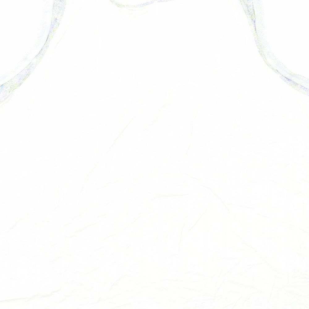 Marks and Spencer Womens Multicoloured Geometric Polyester Basic Tank Size 24 Scoop Neck