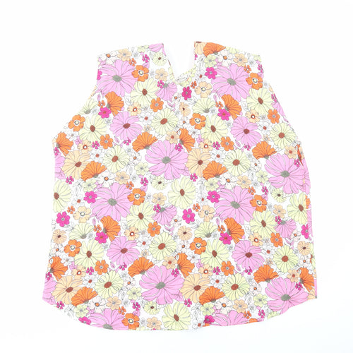 Marks and Spencer Womens Multicoloured Floral Polyester Basic Tank Size 22 V-Neck