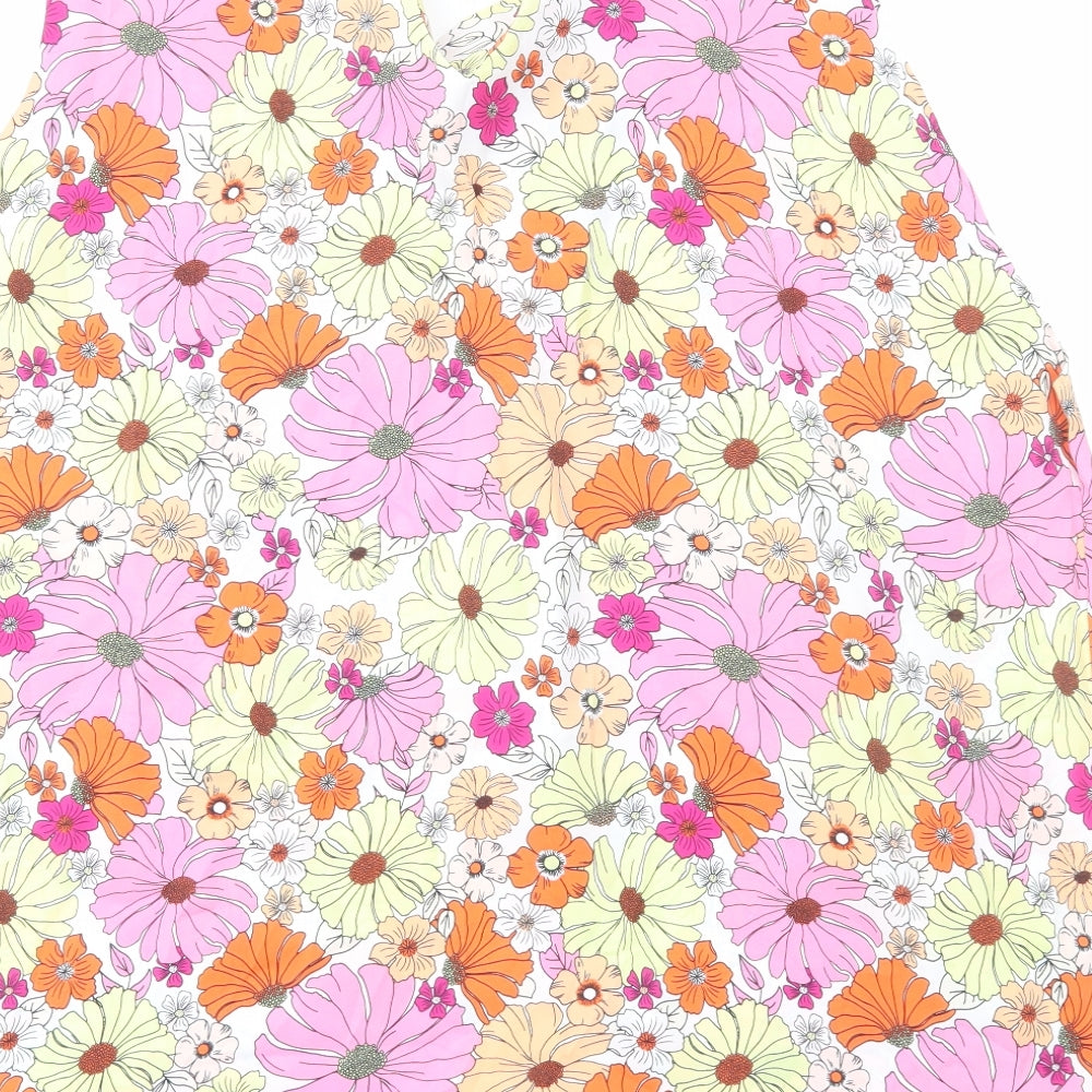 Marks and Spencer Womens Multicoloured Floral Polyester Basic Tank Size 22 V-Neck