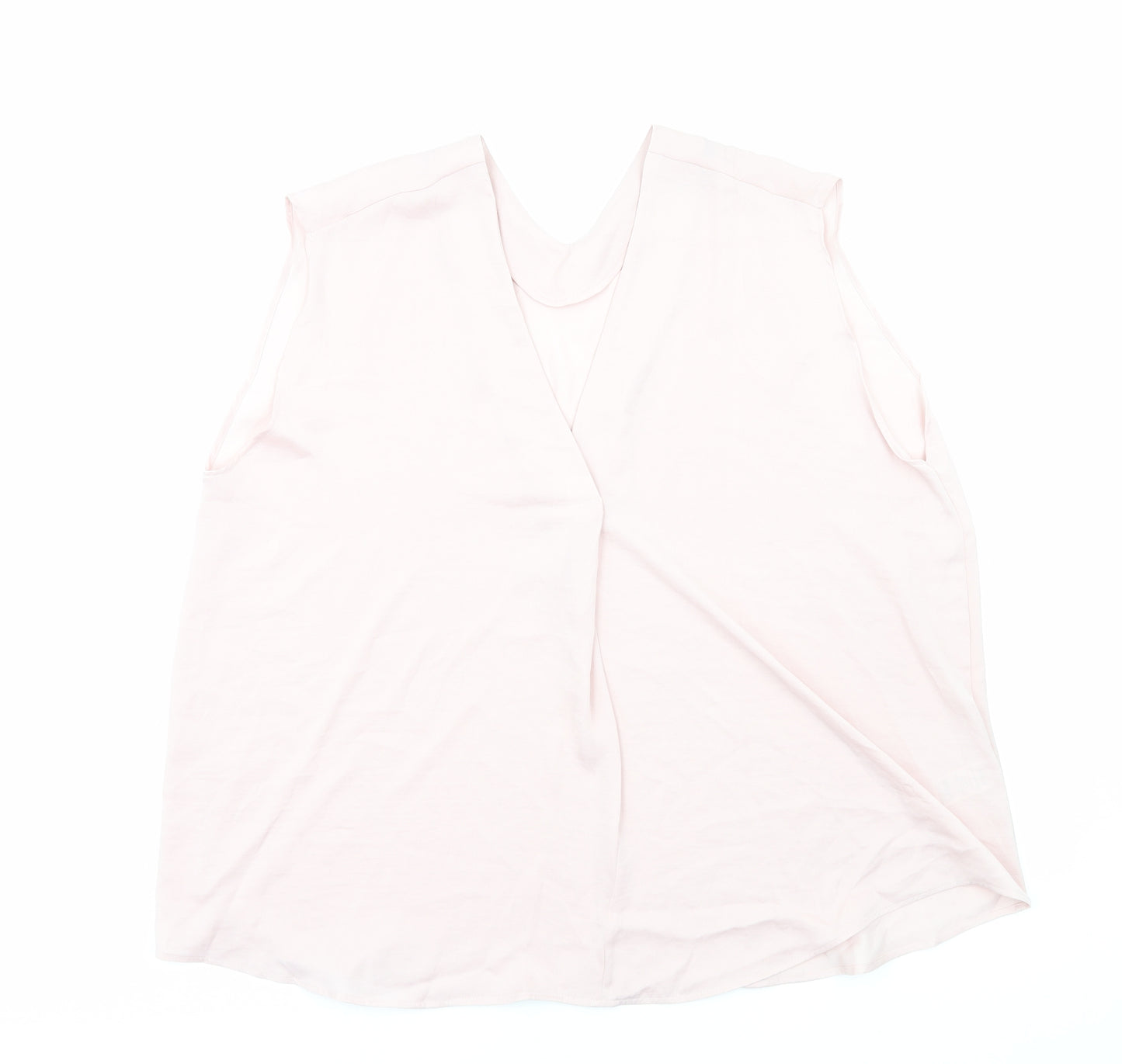 Marks and Spencer Womens Pink Polyester Basic Tank Size 20 V-Neck
