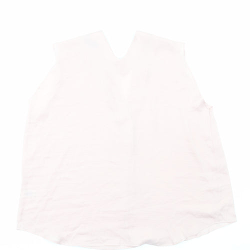 Marks and Spencer Womens Pink Polyester Basic Tank Size 20 V-Neck