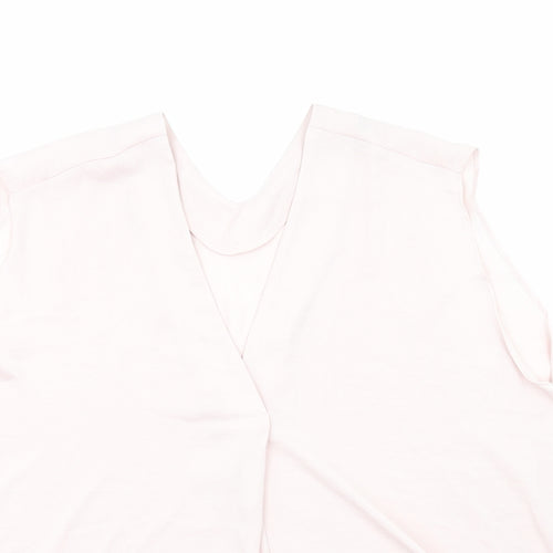 Marks and Spencer Womens Pink Polyester Basic Tank Size 20 V-Neck