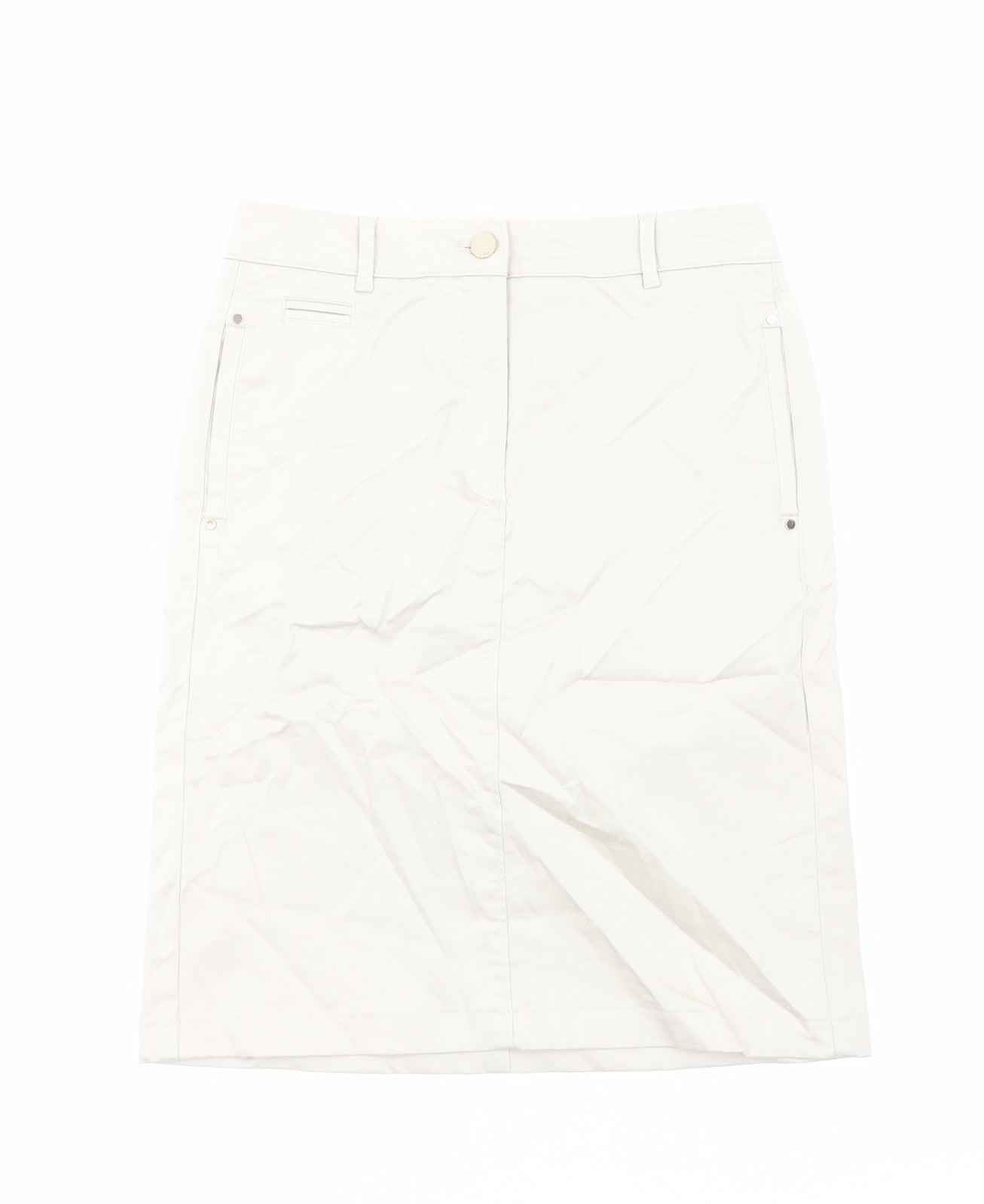 Per Una Womens Beige Cotton A-Line Skirt Size 10 Zip