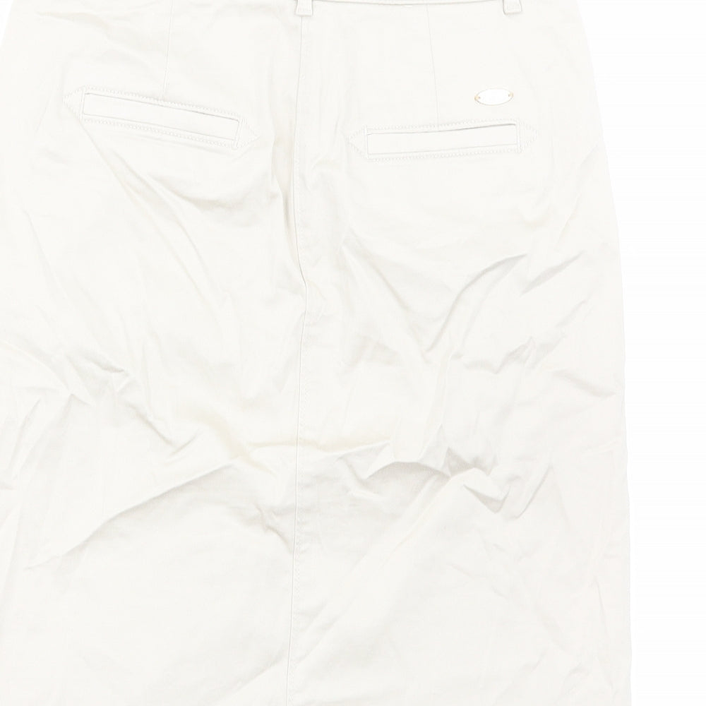 Per Una Womens Beige Cotton A-Line Skirt Size 10 Zip