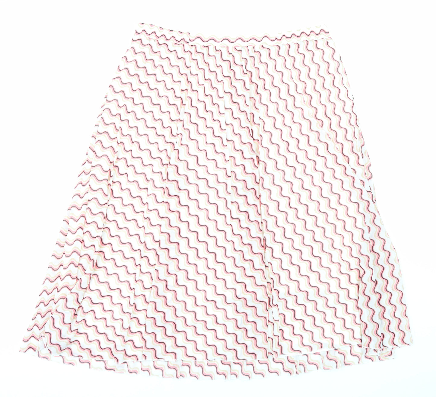 Marks and Spencer Womens Pink Geometric Polyester A-Line Skirt Size 22