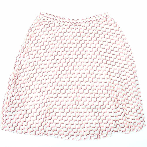 Marks and Spencer Womens Pink Geometric Polyester A-Line Skirt Size 22
