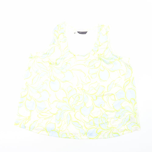 Marks and Spencer Womens Multicoloured Geometric Polyester Basic Tank Size 18 Round Neck