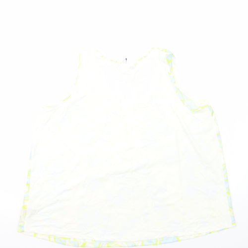 Marks and Spencer Womens Multicoloured Geometric Polyester Basic Tank Size 18 Round Neck